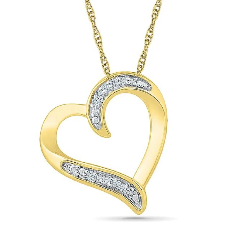 1/50 CTW Diamond Heart 18-inch Pendant in 10KT Yellow Gold