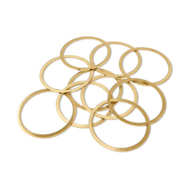 10 Pack - 65mm Stainless Steel 18K Gold PVD Coated Blank Bangle Bracelet / SBB0078