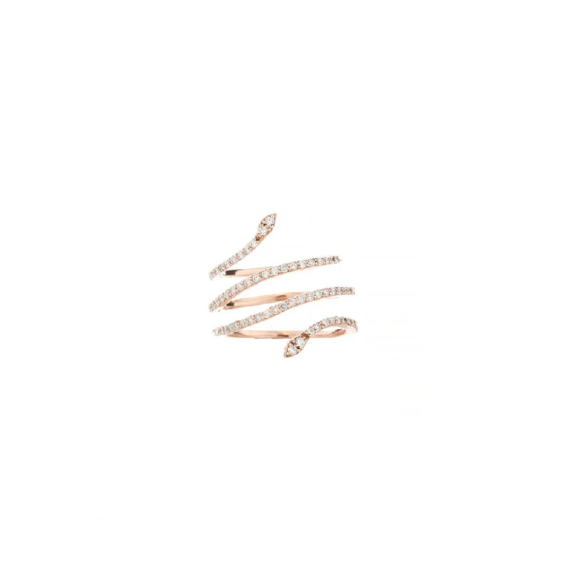 14 Karat Rose Gold Diamond Snake Ring