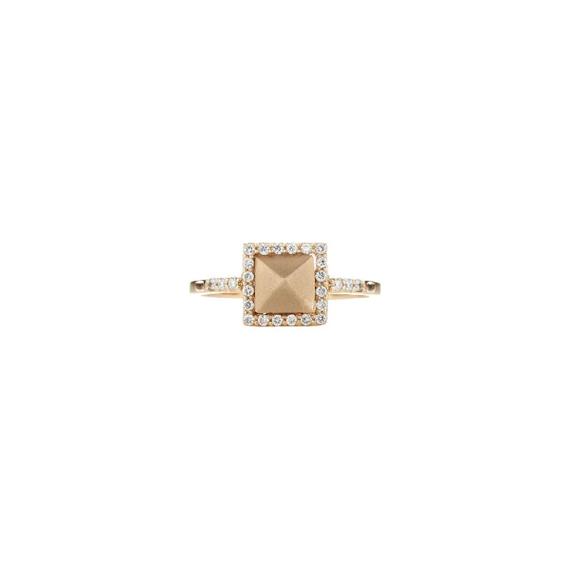 14 Karat Yellow Gold Prism Diamond Ring