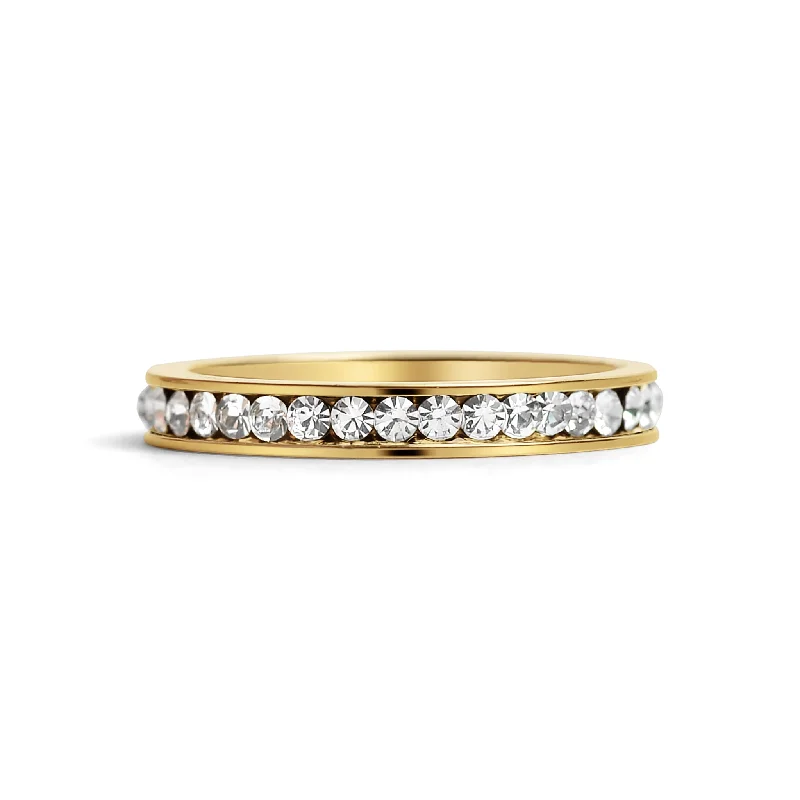 18K Gold PVD Stainless Steel CZ Eternity Ring / ETR3000