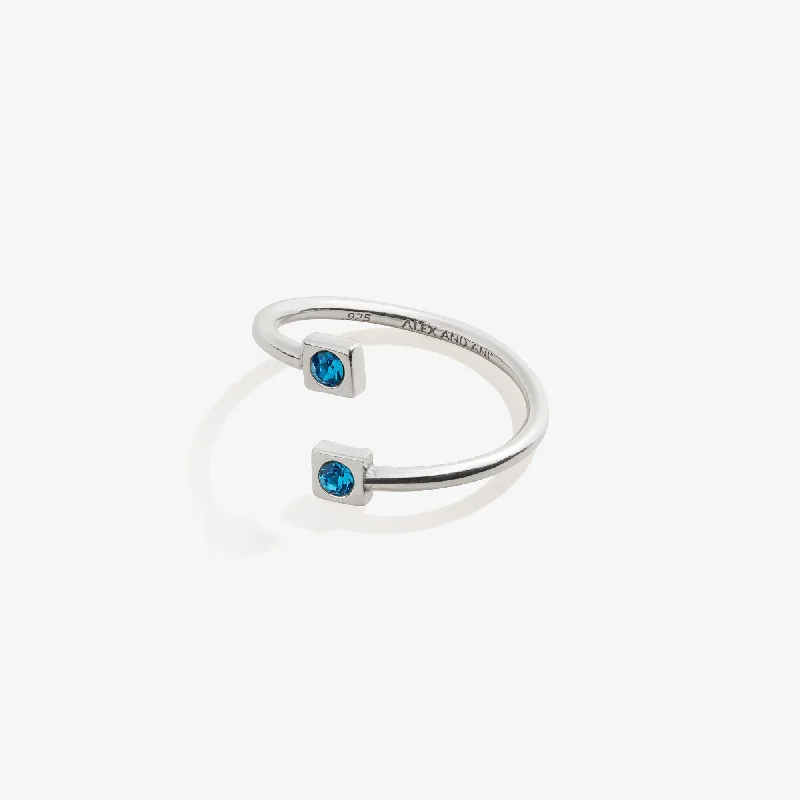 December Birthstone Blue Zircon Ring Wrap