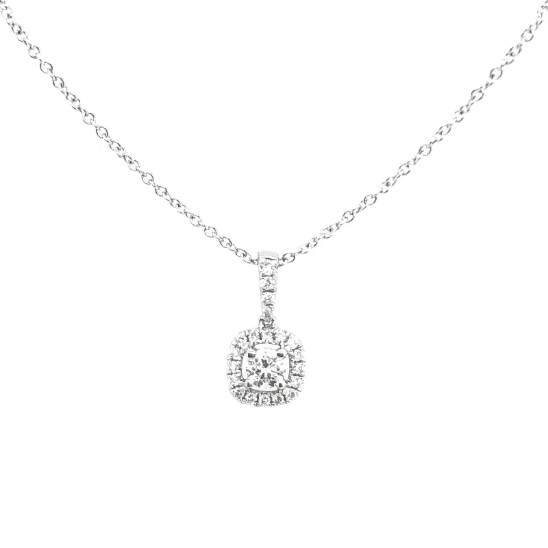 Forevermark 0.23 Cttw. White Gold Diamond Halo Pendant