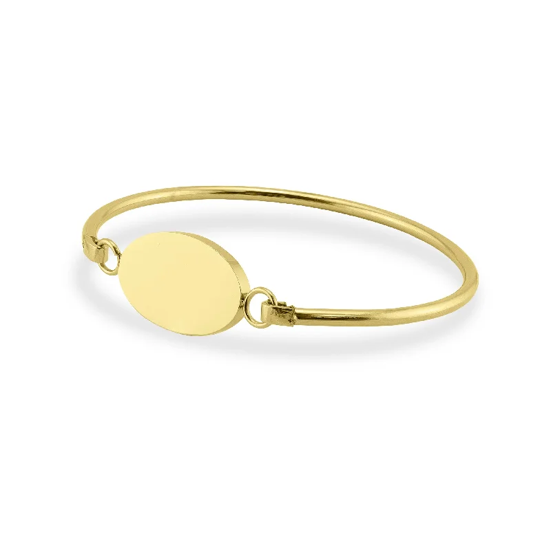 Stainless Steel Oval Engravable Bracelet / BRJ9073