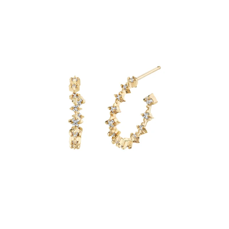 Small Graduated Diamond Eclat Hoops