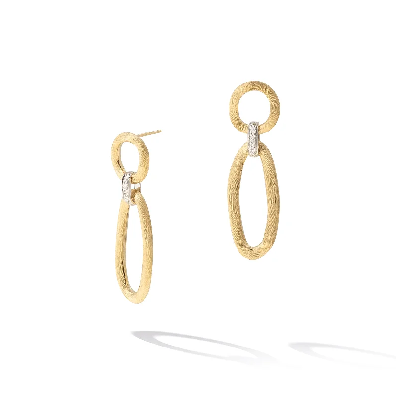 Marco Bicego Jaipur Mixed Metals Dangle Diamond Link Earrings