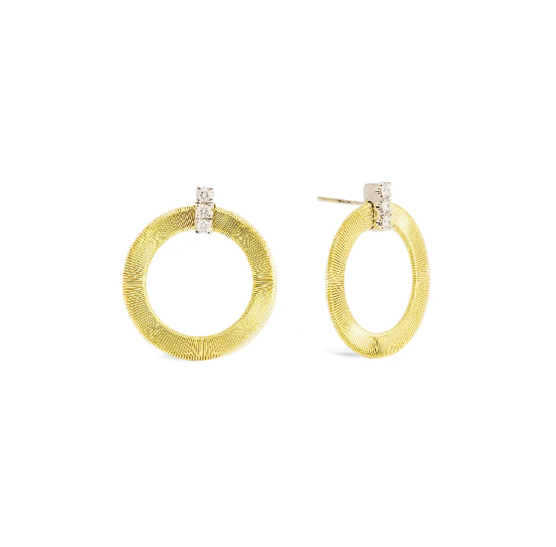 Marco Bicego Masai Mixed Metals Circular Earrings with Diamonds