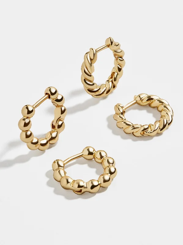 On A Swivel Earring Set - Gold