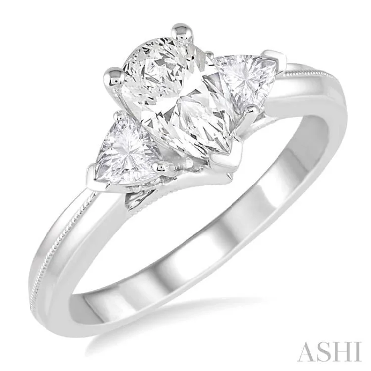 1/3 Ctw Diamond Semi-Mount Engagement Ring in 14K White Gold