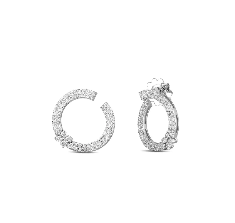 Roberto Coin Love in Verona White Gold Diamond Earrings