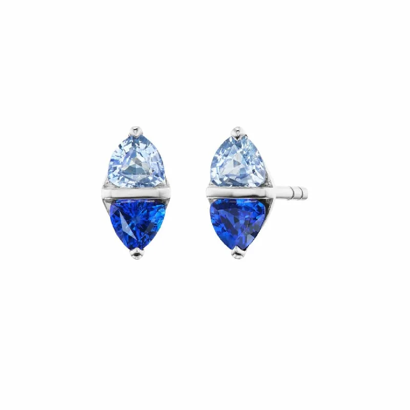 18K White Gold Blue Sapphire Tilly Stud Earrings