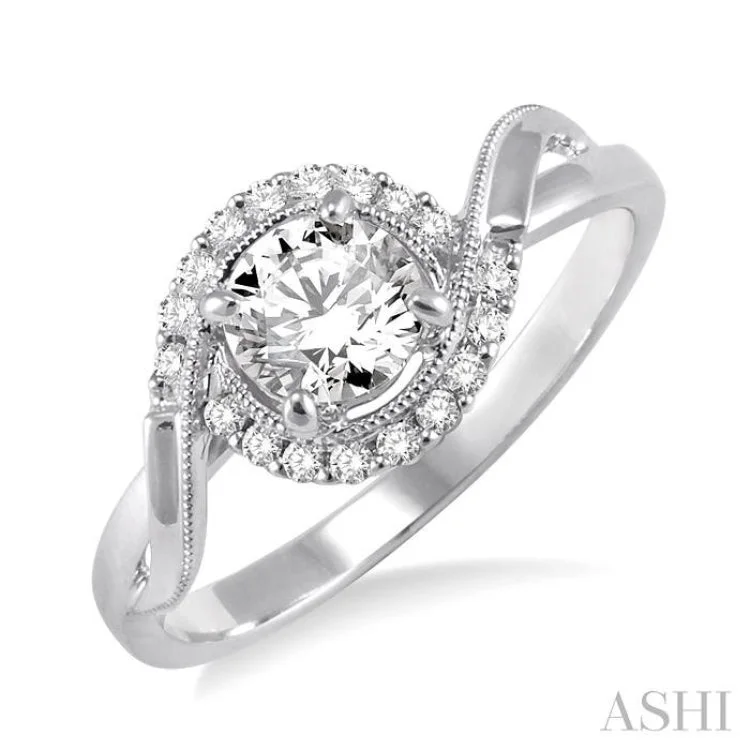 1/10 Ctw Diamond Semi-Mount Engagement Ring in 14K White Gold