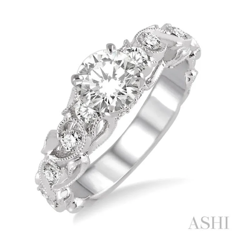 1/3 Ctw Diamond Semi-mount Engagement Ring in 14K White Gold