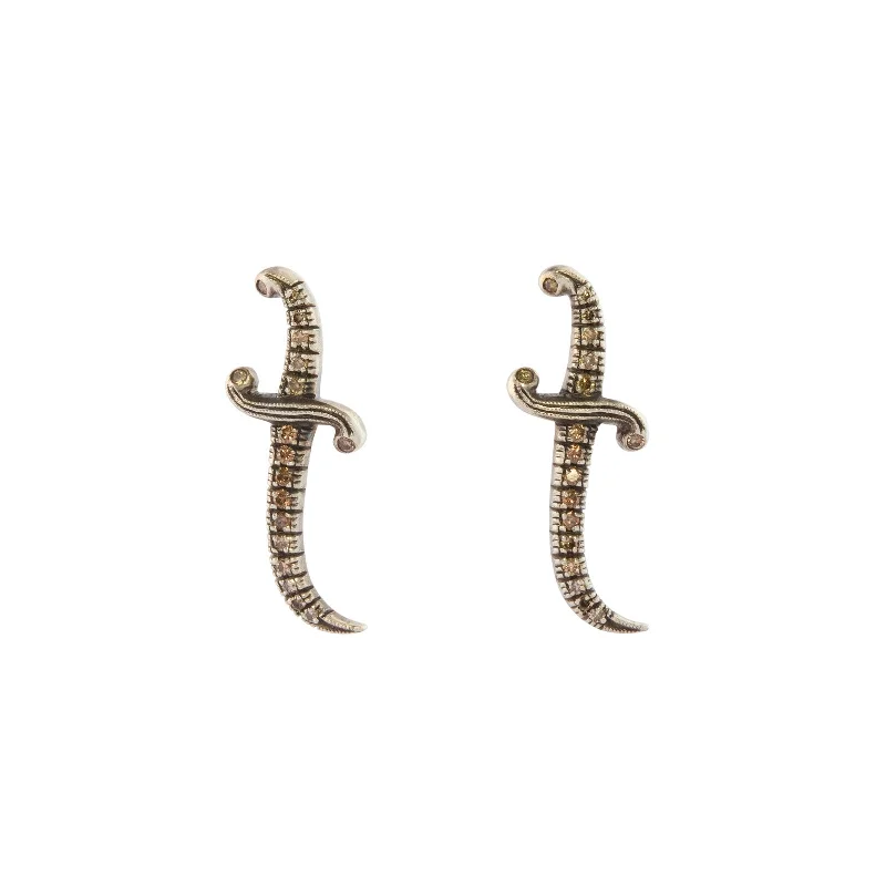 Fancy Diamond Dagger Studs