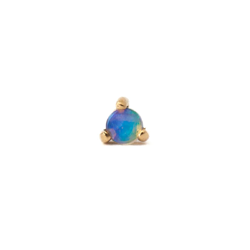 Single Small Opal Stud w/ 5 mm Flat Back