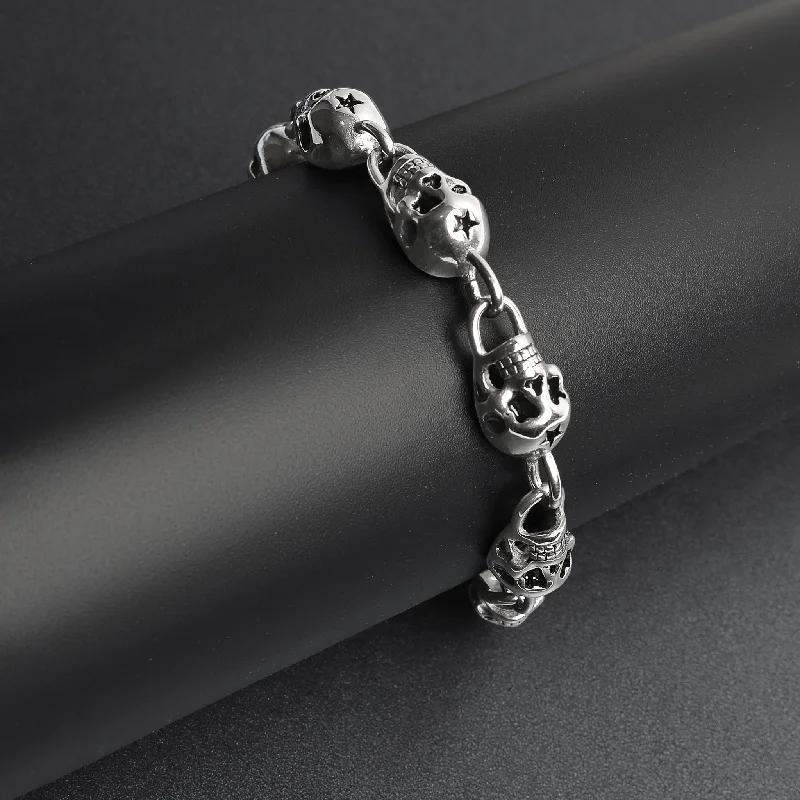 Stainless Steel Star Skull Bracelet / BCJ2006