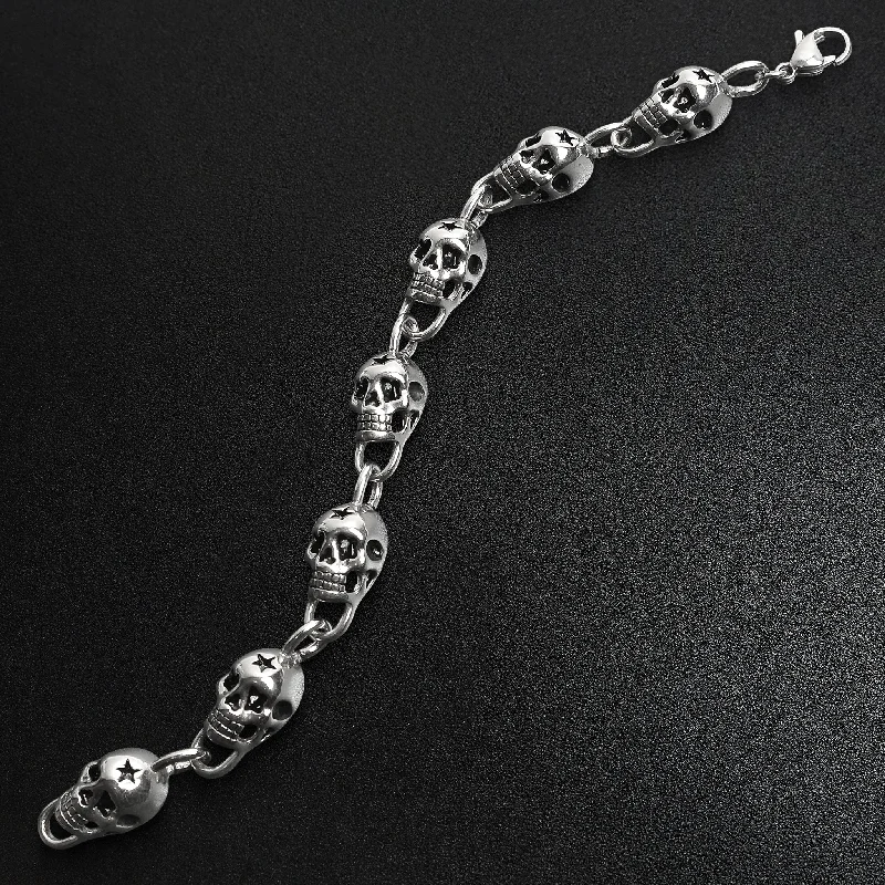 Stainless Steel Star Skull Bracelet / BCJ2006