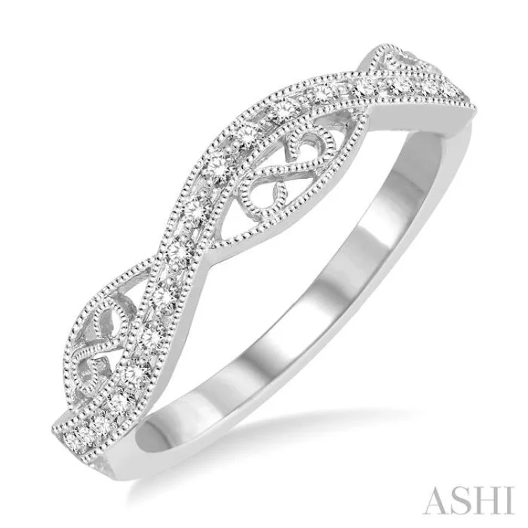 1/5 Ctw Round Cut Diamond Stack Band in 14K White Gold