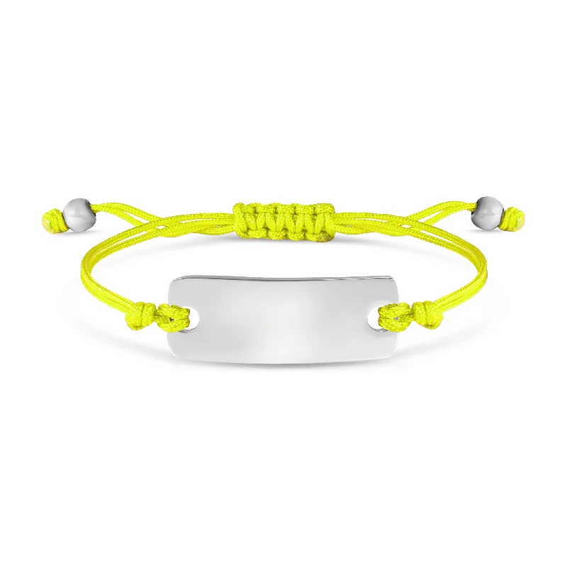 Engravable Rectangle ID Friendship Curved Bar Bracelet / RB0001