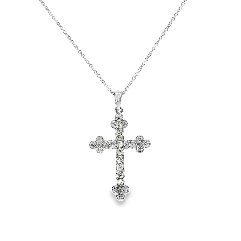 White Gold Diamond Cross Pendant