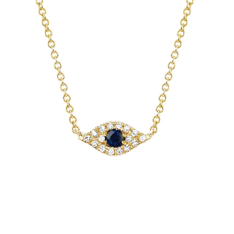 Diamond Evil Eye Choker - Sapphire