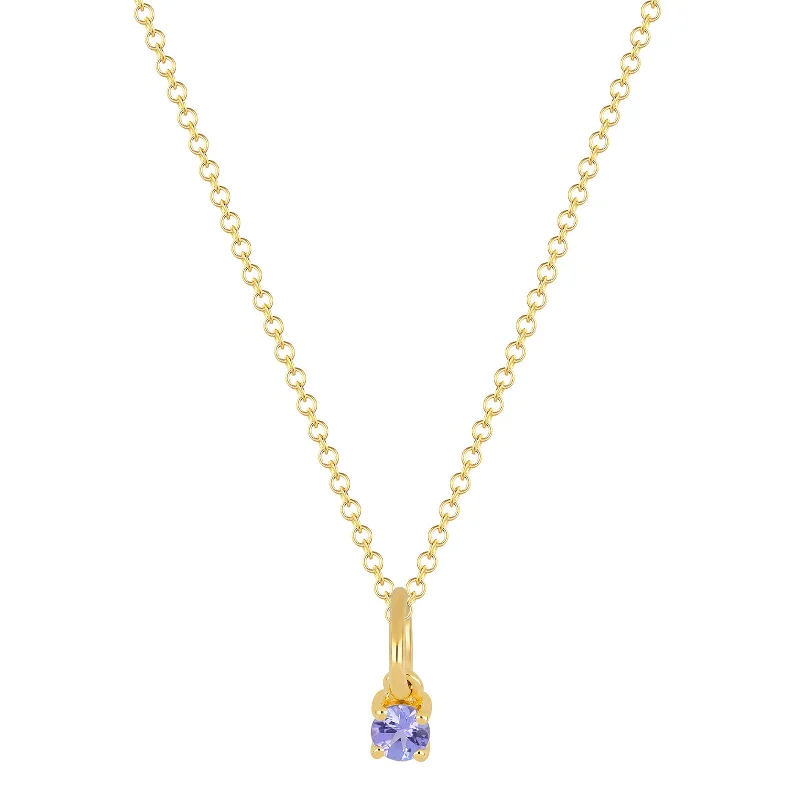 Tanzanite Birthstone Necklace - Yellow Gold