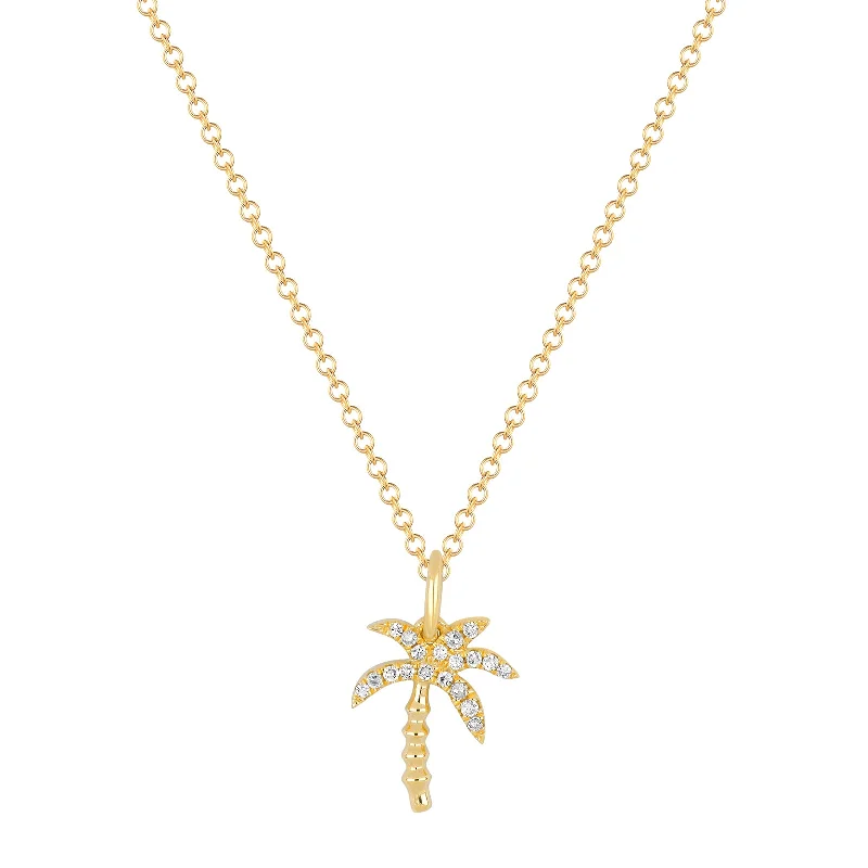 Wild Palm Diamond Necklace - Yellow Gold