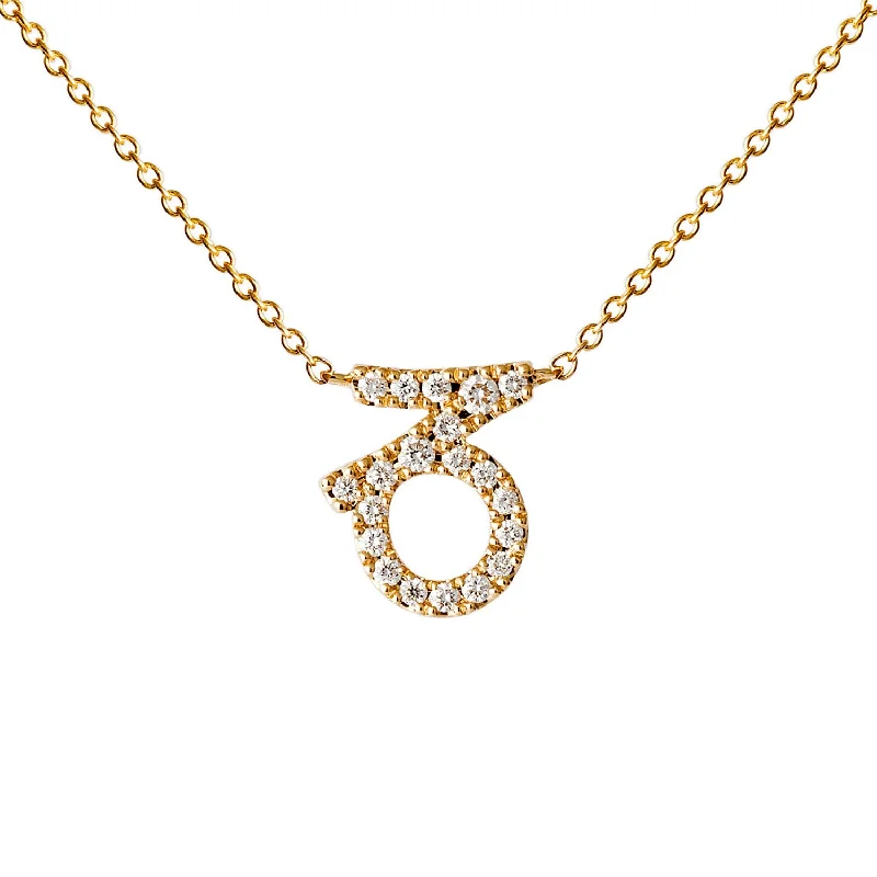 Star Sign Capricorn Diamond Necklace - Yellow Gold