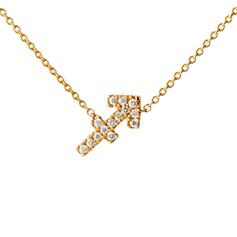 Star Sign Sagittarius Diamond Necklace - Yellow Gold