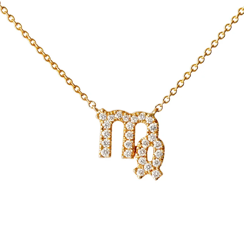 Star Sign Virgo Diamond Necklace - Yellow Gold