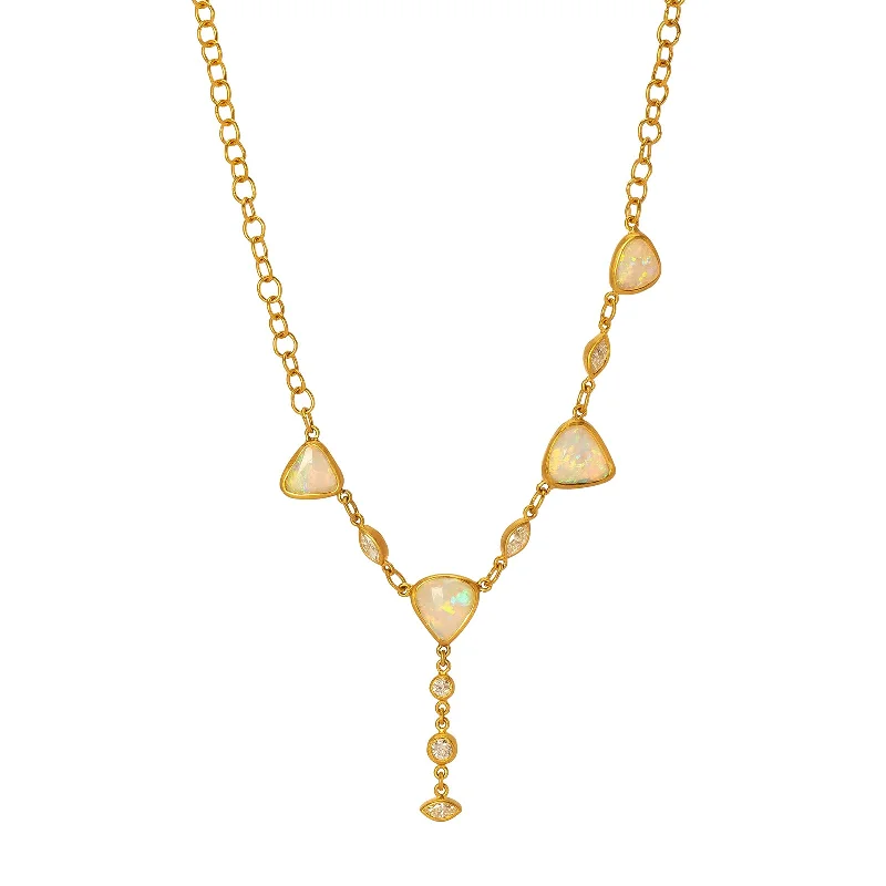 Australian Crystal Opal Station Necklace