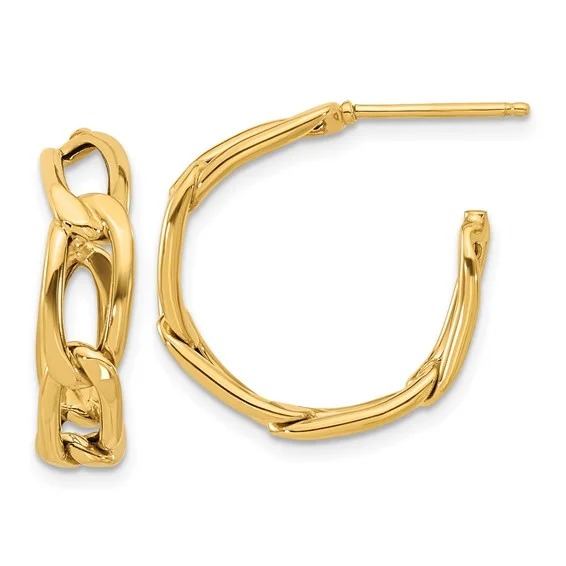 14Kt. Yellow Gold Chain Link Hoop Earrings