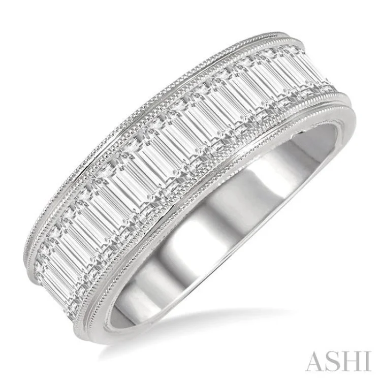 2 ctw Baguette Diamond Duchess Wedding Band in 14K White Gold