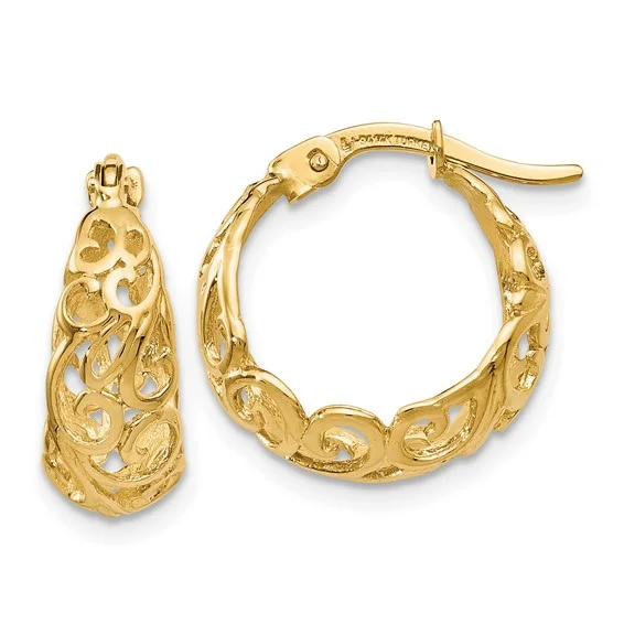 Leslie's 10kt Yellow Gold Polished Hinged Hoop Earrings