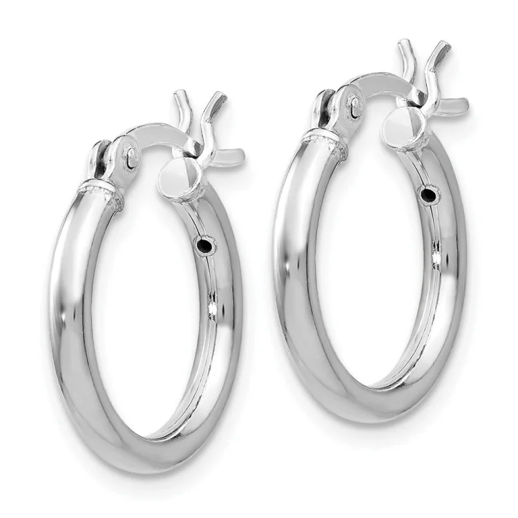 Sterling Silver Polished Hinged Hoop Earrings