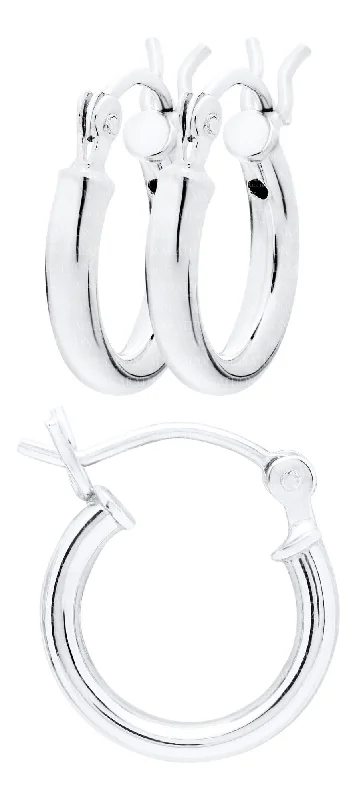 STERLING SILVER 2X12MM HOOP EARRING