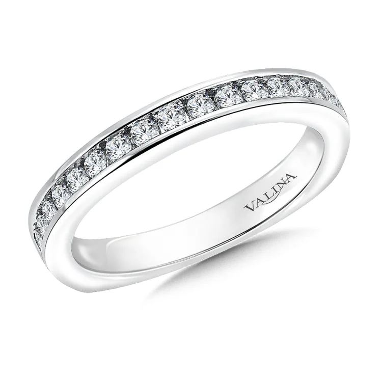 True fit matching diamond wedding band and a beautiful reminder of that special day for years to come.