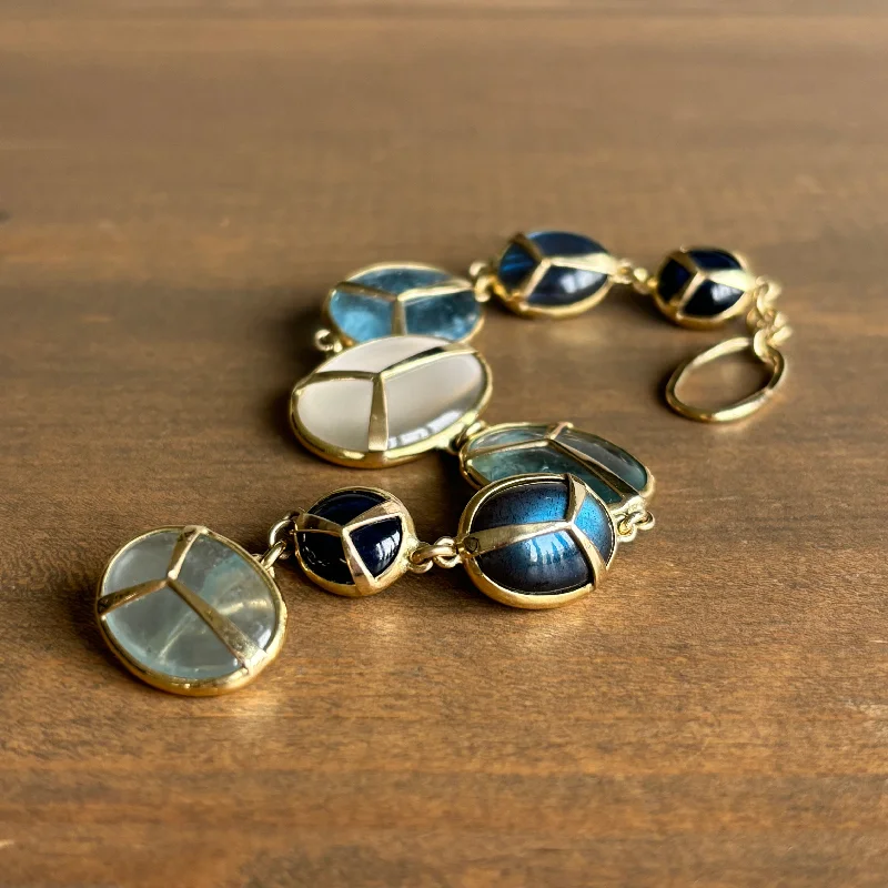 Mixed Stone Lucky Scarab Bracelet