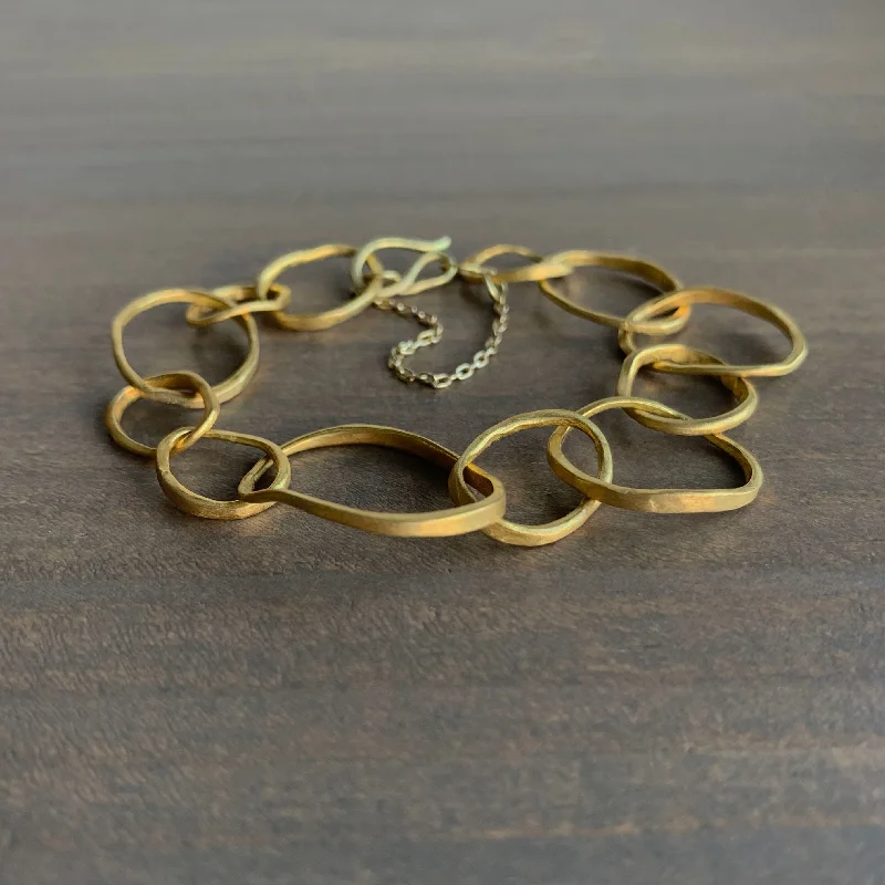 Gold Petal Link Bracelet