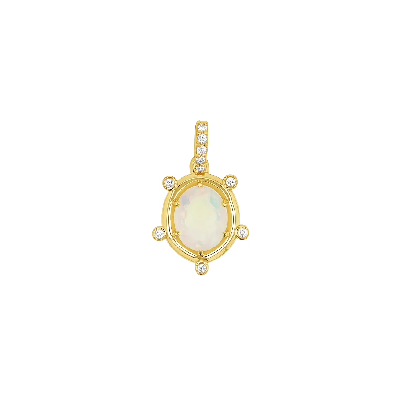 Opal and Diamond Halo Charm