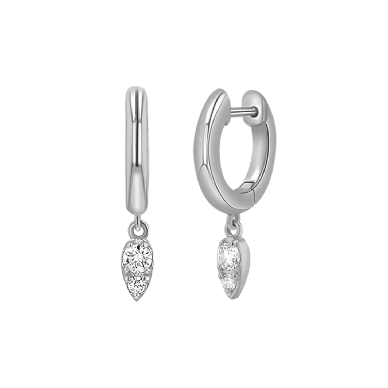 14K White Gold / Pair