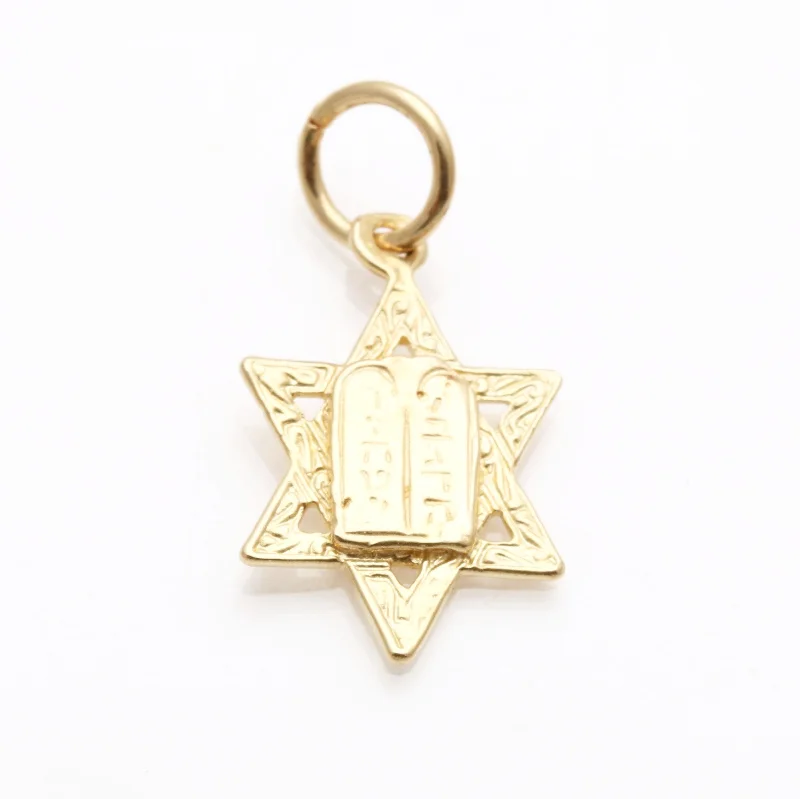 14k yellow gold 10 Commandments Star of David Pendant