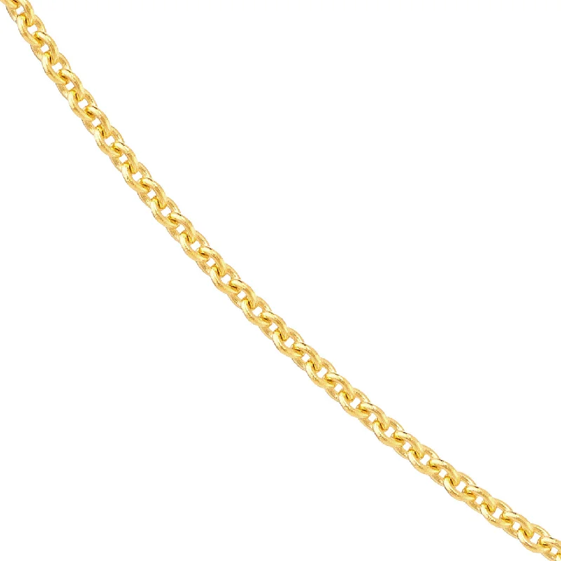 14k Yellow Gold or White Gold 0.9mm Adjustable Cable Chain Necklace with Lobster Lock