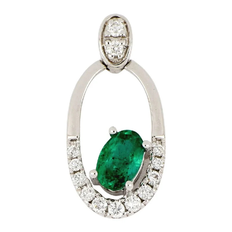 Emerald Pendant (Emerald 0.43 cts. White Diamond 0.15 cts.)