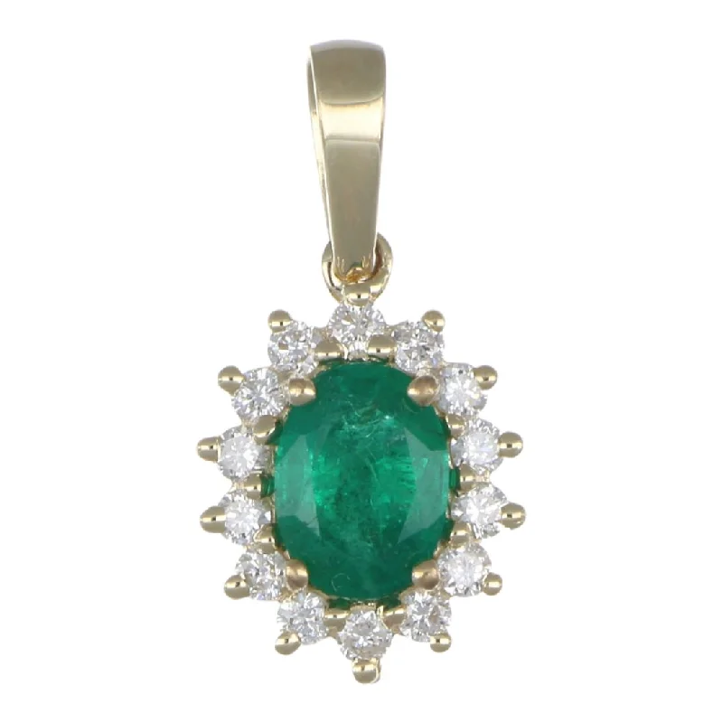 Emerald Pendant (Emerald 0.8 cts. White Diamond 0.27 cts.)