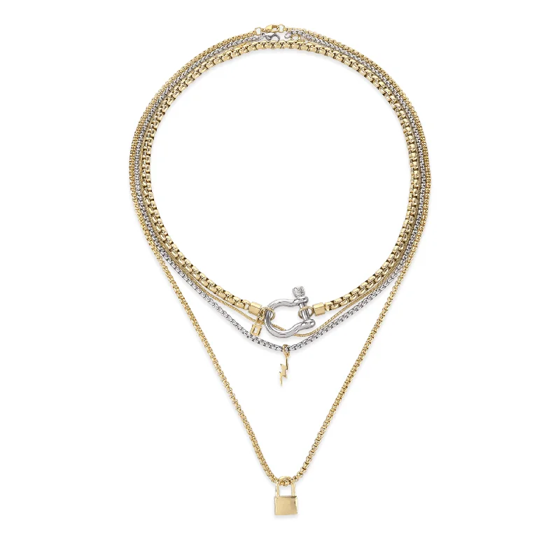 HERRADURA LOCK LAYERED NECKLACE SET