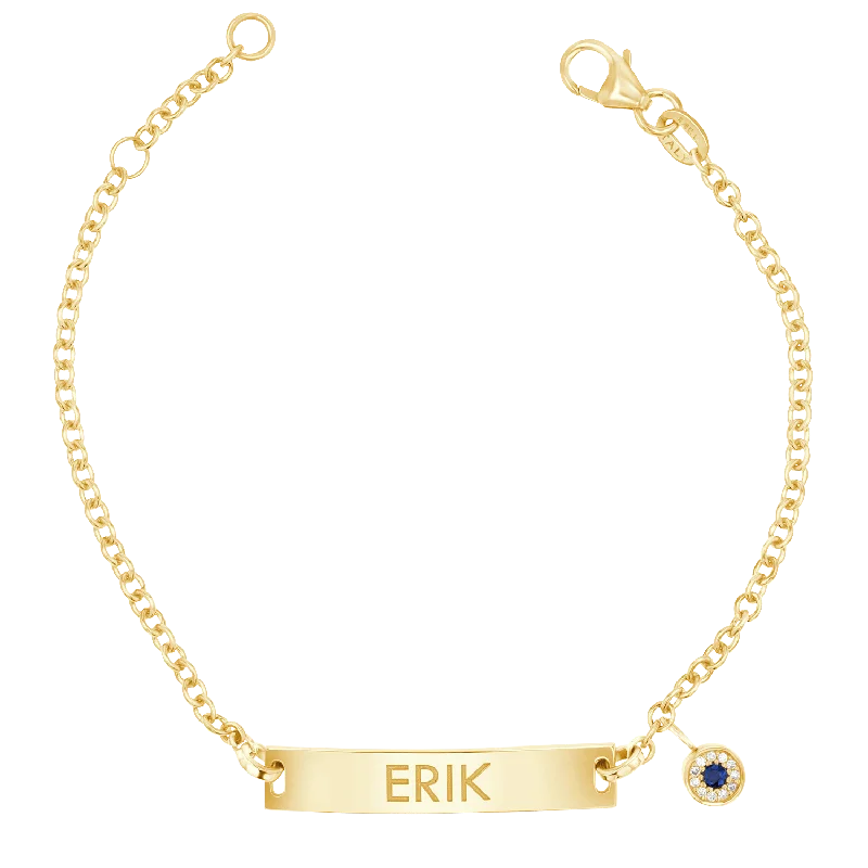 Kids Classic Engravable ID Bracelet with Round Eye Charm