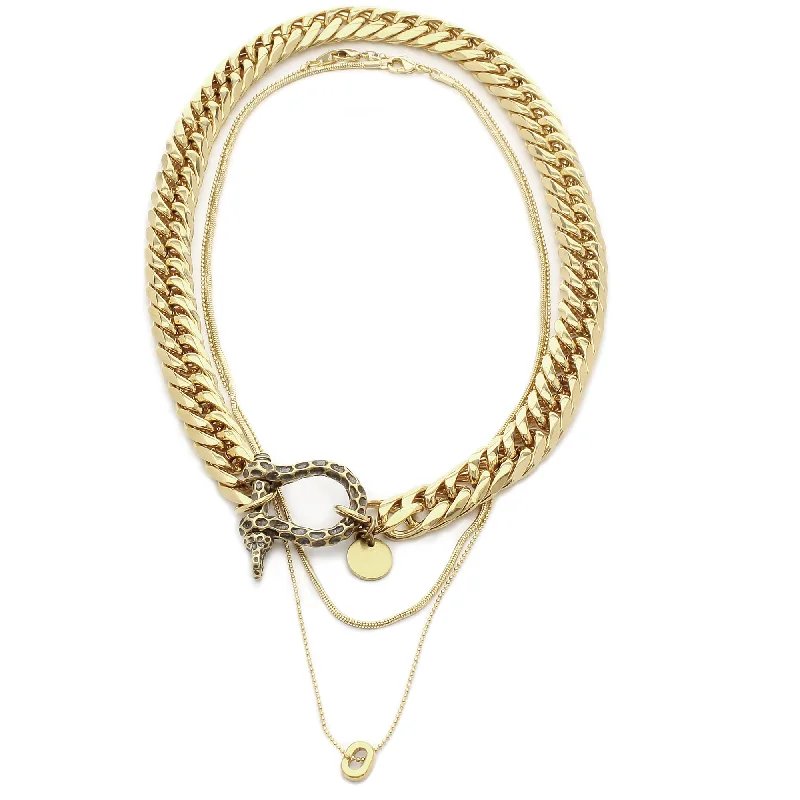 LE GIRAFFE HERRADURA LAYERED NECKLACE