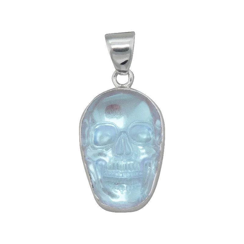 Sterling Silver Luminite Skull Pendant