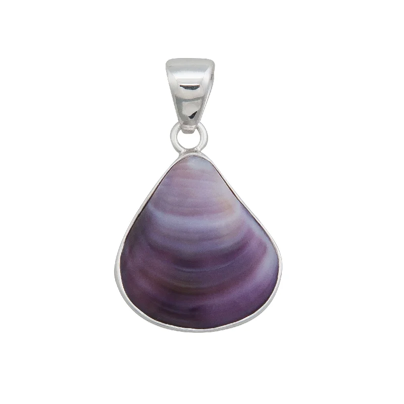 Sterling Silver Purple Clam Shell Pendant